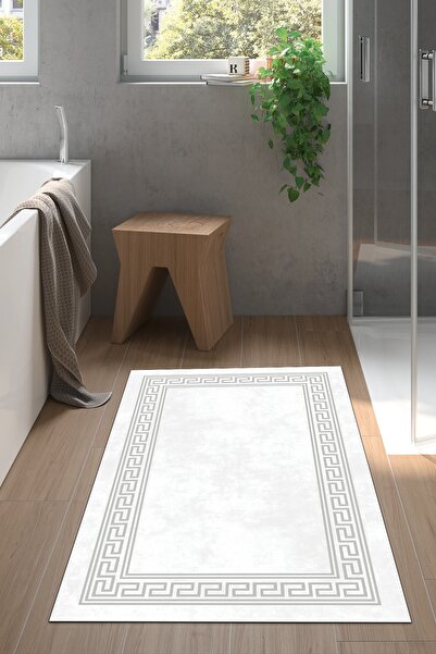 Dekoreko Kaymaz Taban Djt Banyo Halısı Yıldız Deri Modern 626m Gri