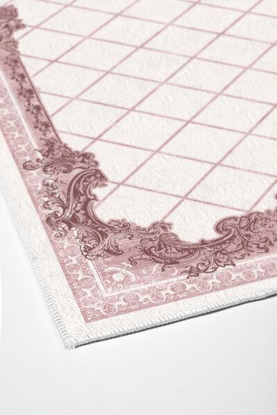 Dekoreko Kaymaz Taban Djt Banyo Halısı Trend Modern 748 Pudra