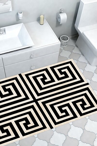 Dekoreko Kaymaz Taban Djt Banyo Halısı Yıldız Deri Modern 658m Siyah