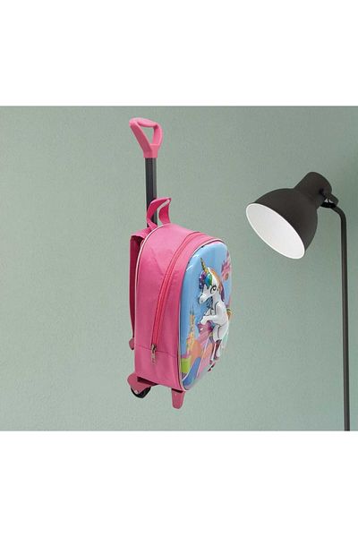 Tezzgelsin Geantă de grădiniță pentru fete Unicorn Pony Horse 5d Printed Squeegee Wheel 3-6 ani Rucsac de școală