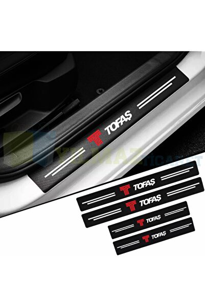 yılmazetic Tofaş Logo Karbon Kapı Eşiği Koruma Araba Etiket Oto Sticker Yapış...