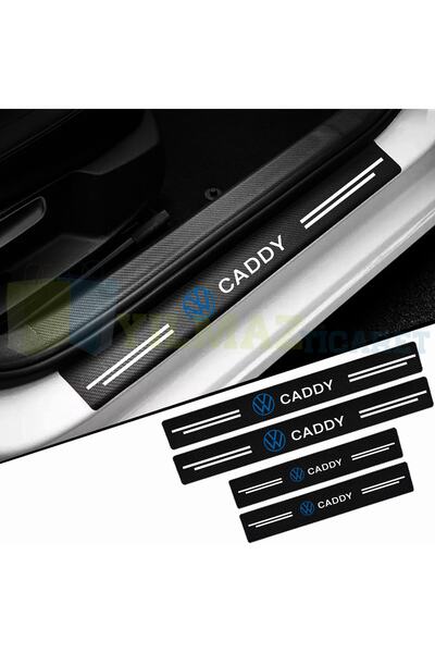 yılmazetic Volkswagen Caddy Logo Karbon Kapı Eşiği Koruma Araba Etiket Oto St...