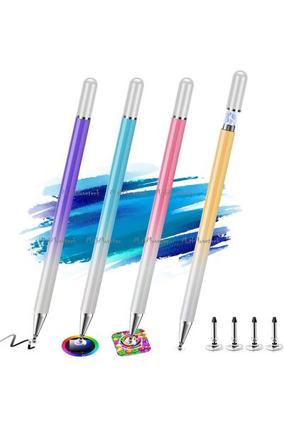 m.tk moveteck Tüm Cihazlar Ile Uyumlu Stylus Yazı Çizim Ders Kalemi Dokunmatik Rainbow Çift Renkli Çocuklar Için