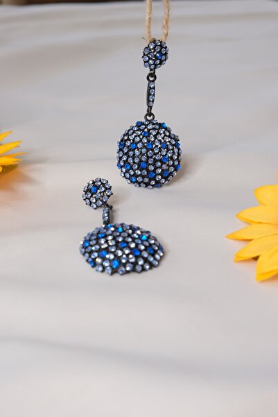 Hubjua Royal Mavi Taşlı Küpe