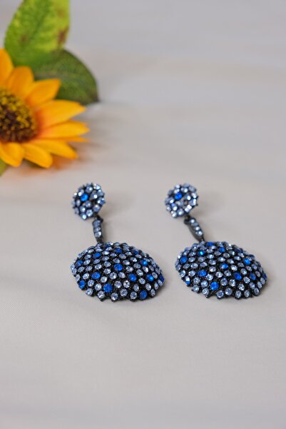 Hubjua Royal Mavi Taşlı Küpe