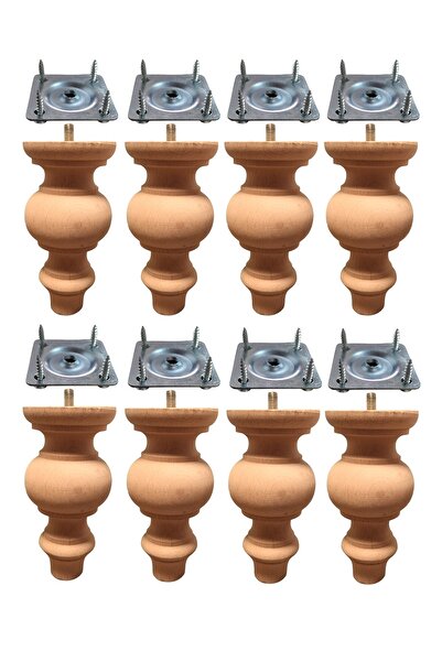 Vera Hediyelik Eşya 8'li Ahşap Ayak Koltuk Ayağı-baza-sehpa-mobilya Ayağı- Uz...