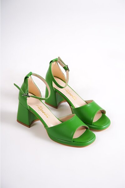 ALPELLİByAlp Pantofi cu toc cu platformă scurtă de damă