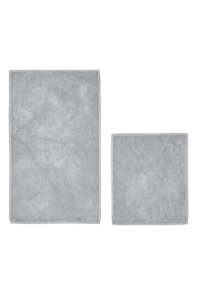 Dekoreko Cotton 2-Piece Toilet Set Bathroom Mat Gray