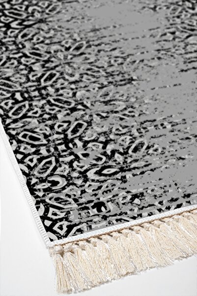 Dekoreko Non-Slip Base Djt 2 Piece Bathroom Mat Set Trend Fringed Scandinavian Mu123 Gray