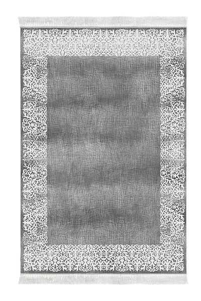 Dekoreko Non-Slip Base Djt 2 Piece Bathroom Mat Set Trend Fringed Modern 1460 Gray