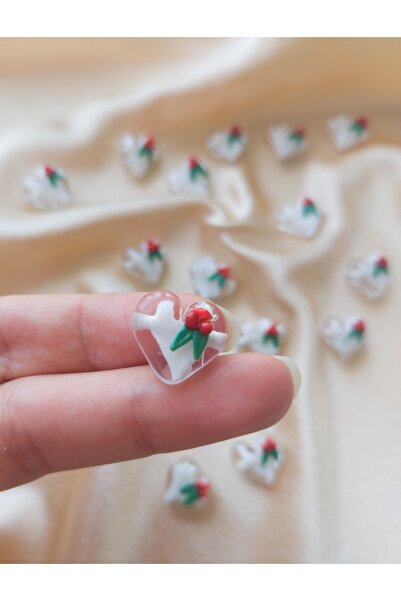 Bonanka Murano El Yapımı Şeffaf Kalp Cam Boncuk (1 Adet)