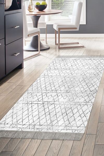 Genel Markalar Kaymaz Taban Djt Mutfak Halısı Yıldız Deri Saçaklı Iskandinav ...