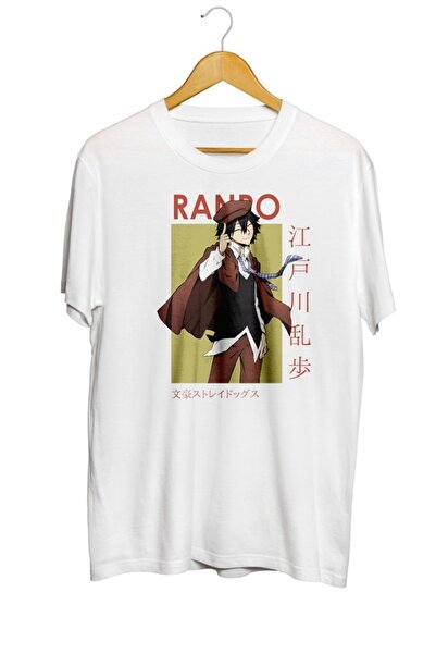 karikatürstore Ranpo Edogawa Bungou Stray Dogs Card Anime Baskılı Unisex Tişört
