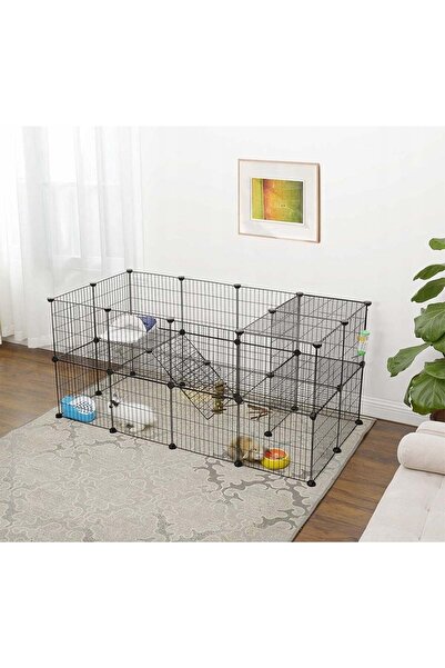 hodbehod 24 Panel Küçük Hayvan Kedi Köpek Kuş Evi Kafesi Oyun Parkı Portatif ...