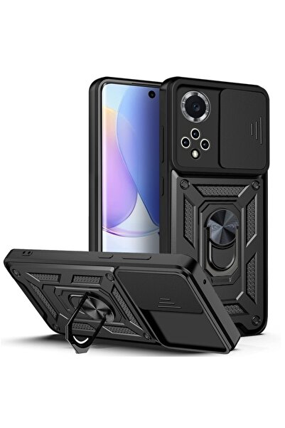 Fibaks Huawei Nova 10 Pro Kılıf Kamera Korumalı Sürgülü Yüzüklü Armor Militar...