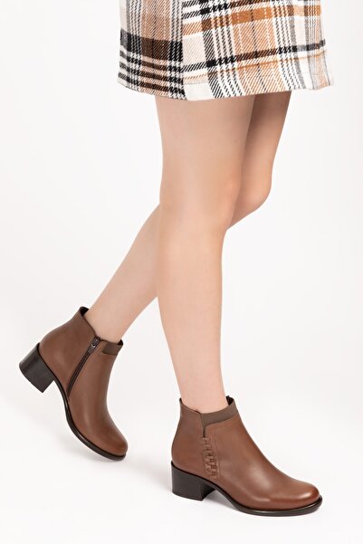 Elile Shoes Vizon Hakiki Deri Küçük&büyük Numara Kadın Bot