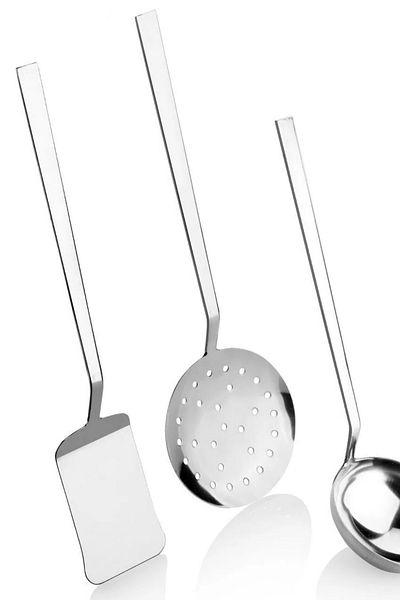 ÖzSa Home 4-Piece Luxury Steel Serving Set 304 Quality Stainless Steel 18/10 Serving Set 4 Pieces
