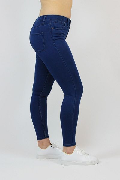 FİHA Blugi drepți de damă - Lycra Gabardine albastru închis Haset-4350