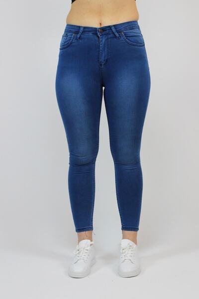 FİHA /gapı-4351 Kadın Gabardin Likralı Taşlı Jeans - Mavi