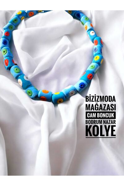 bizizmoda Orjinal Renkli Cam Boncuk Kolye