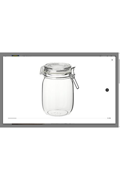 IKEA Korken Kapaklı Cam Kavanoz, Cam-bej, 1 Lt