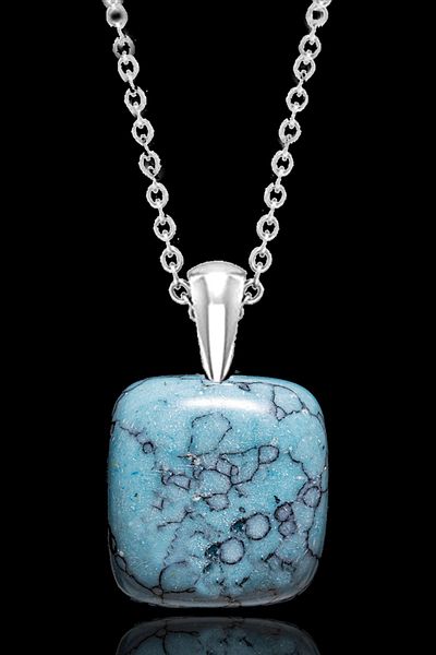 Tesbih Atölyesi Certified Raw Unprocessed Turquoise Stone Necklace - Mexico