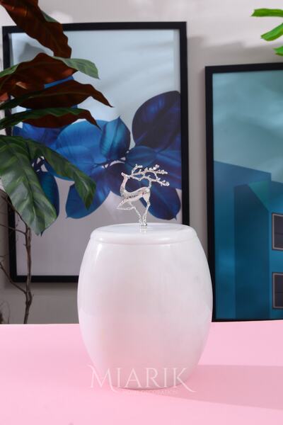 MIARIK DESIGN & DEKORASYON Dekoratif Mermer Oval Çöp Kovası