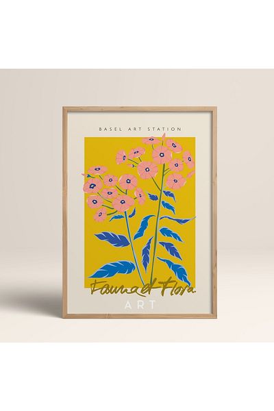 HOMEPACK Картина в рамка от естествено дърво, рамкиран плакат, артистична модерна декорация за стена (ABSTRACT30-WOOD-50X70)