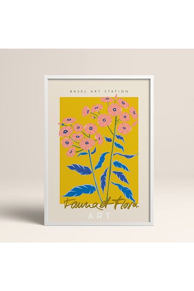 HOMEPACK Tablou cu rame din lemn alb Poster cu rame Decor artistic modern de perete (ABSTRACT30-WHITE-40X60)
