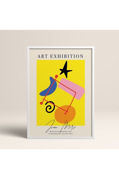 HOMEPACK Tablou cu rame din lemn alb Poster cu rame Decor artistic modern de perete (ABSTRACT10-WHITE-30X40)