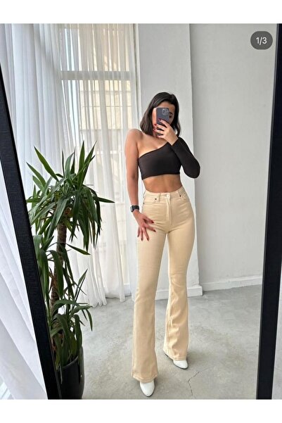 Denim By Poema Krem Ispanyol Paça Jean