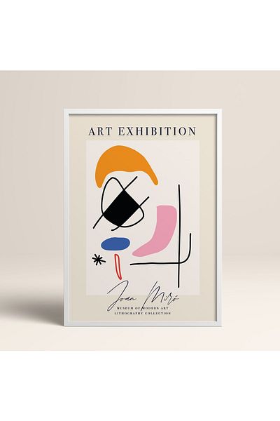 HOMEPACK Tablou cu rame din lemn alb Poster cu rame Decor artistic modern de perete (ABSTRACT18-WHITE-30X40)