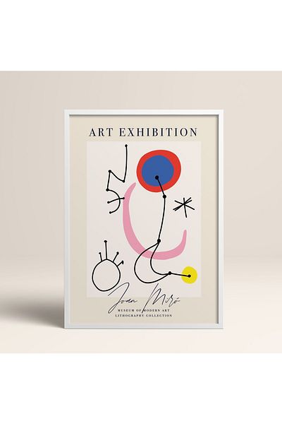 HOMEPACK Tablou cu rame din lemn alb Poster cu rame Decor artistic modern de perete (ABSTRACT14-WHITE-50X70)