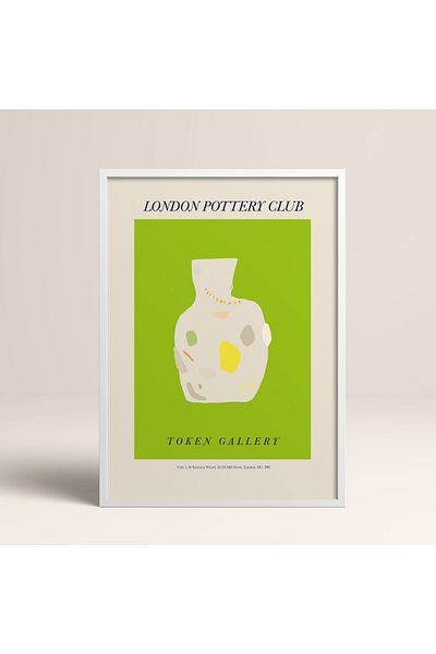HOMEPACK Tablou cu rame din lemn alb Poster cu rame Decor artistic modern de perete (ABSTRACT03-WHITE-50X70)