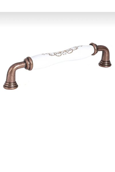 Porcellana Perla Porselen Kulp-dolap-çekmece-mobilya-mutfak Dolabı-safir128mm(12,8CM)antikbakır-beyaz-stk2517