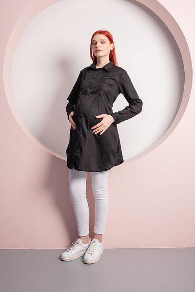 Işşıl O7036-nervided Collar Maternity Cotton Sports Shirt-tunic