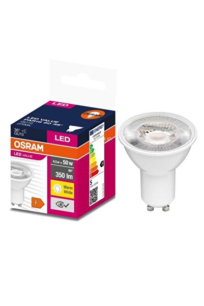 Osram Led Value 5w(50W) Par16 Led Spot Ampul Sarı 3000k (5 ADET) - Gu10 Duy