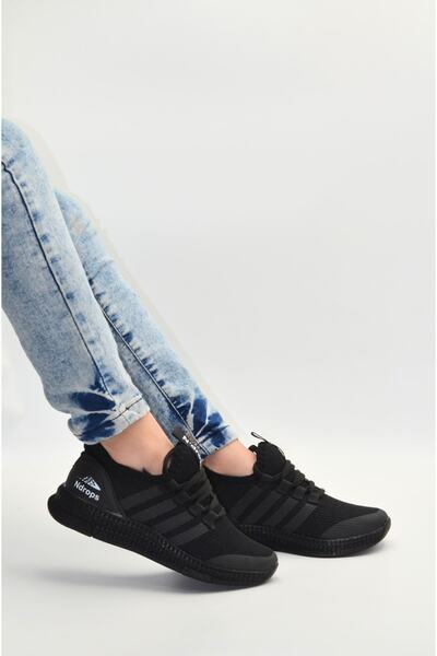 KunduraHane Culoare neagră, ultra ușoare, flexibile, confortabile, pantofi de mers și sport pentru copii, pantofi casual