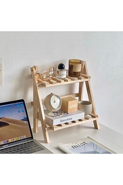 Genel Markalar Ahşap Masa Rafı | Iki Katlı Masa Rafı | Ahşap Kitaplık | Masa ...