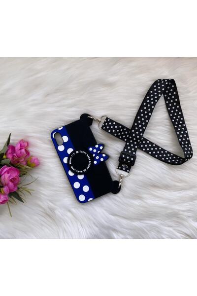 Aksesuarda Moda Iphone Xs Max Mickey Mouse Askılı Silikon Kılıf