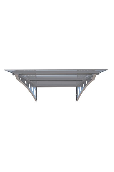 Albayrak Yapı İnşaat Modern Kapı Üstü Metal Taşıyıcılı Pratik Sundurma - Gri 9006 (125 Cm X 100 Cm)