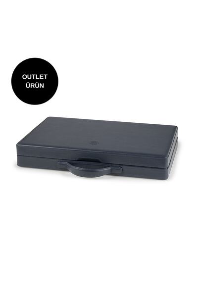 Picci Navy Blue Genuine Leather Backgammon