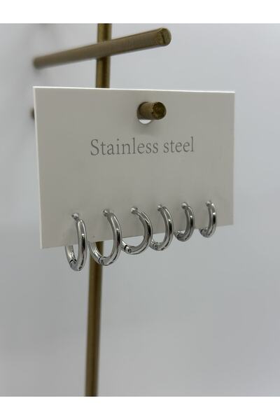 JADEİT GLOW 6'lı Çoklu 316l Çelik Halka Küpe