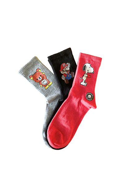 New Ted Socks 3 ζευγάρια κάλτσες τένις χωρίς ραφή χαρακτήρων/37-44