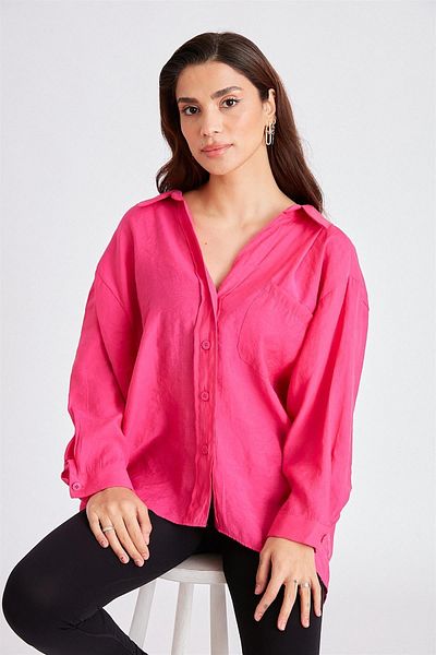 Fast Perry 4612 Cămașă cu umăr deschis Fuchsia