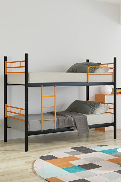 Mobpazar Ranza, Mete 209 Metal Ranza + Basic Full Ortopedik Yatak Seti 90x190 cm