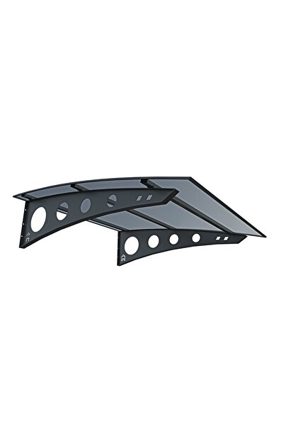 Albayrak Yapı İnşaat Modern Kapı Üstü Metal Taşıyıcılı Pratik Sundurma - Füme 7016 (125 Cm X 100 Cm)