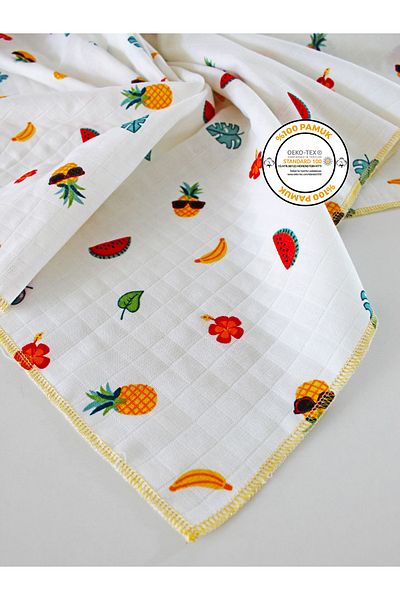 femmstore Multi-Purpose Muslin Blanket 90x90 Cm Organic Pineapple