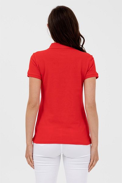 U.S. Polo Assn. Tricou de damă cu gât polo brodat 1567889   roșu