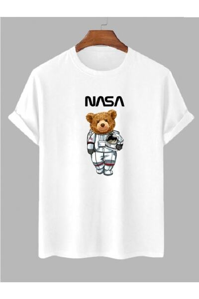 MOONBULL Λευκό μπλουζάκι με στάμπα Astronaut Teddy Nasa